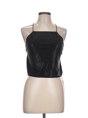 Zara Black Sparkle Halter Crop Top